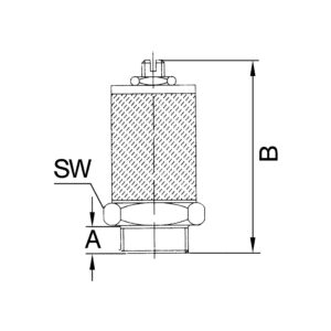 Schalldämpfer, Sinterbronce/MS, Abluft einstellbar, M5, SW 8