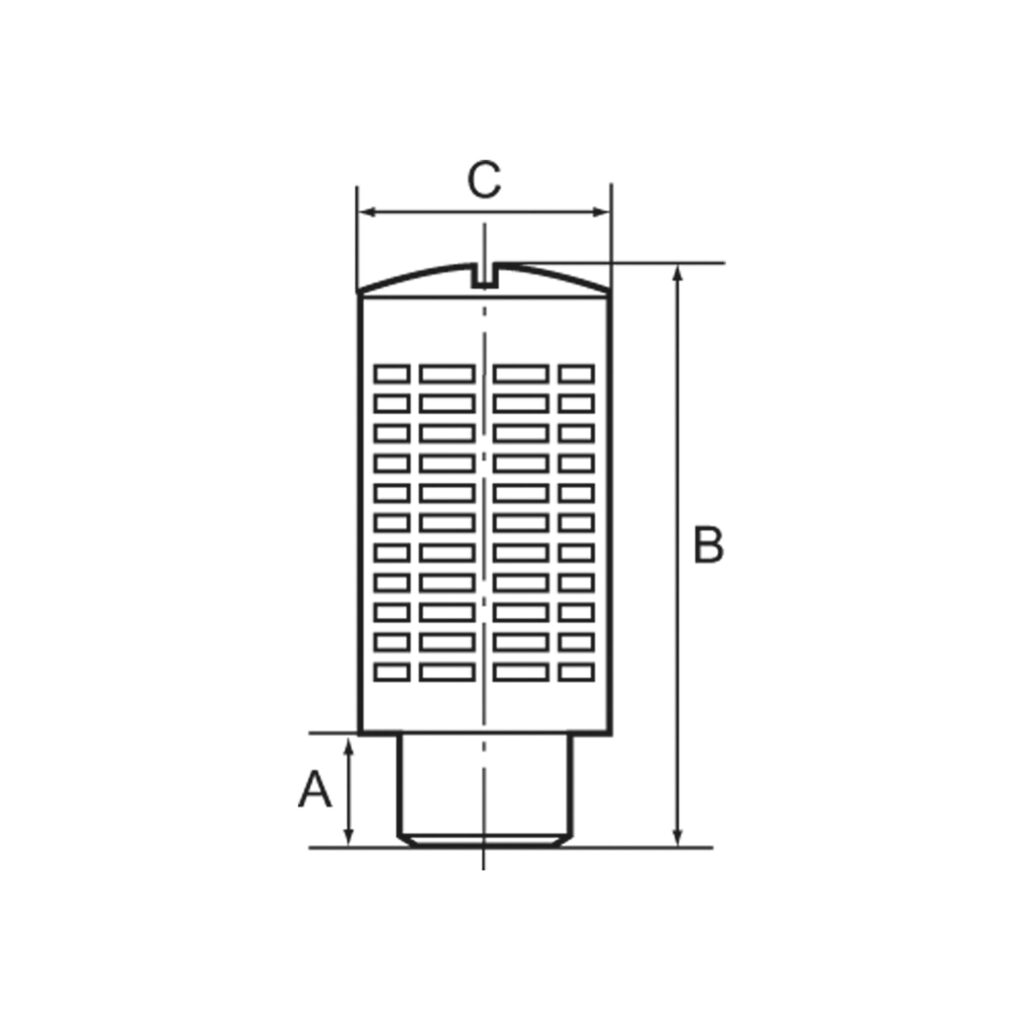 Kunststoff-Schalldämpfer mit Granulatfüllung, G 1/8