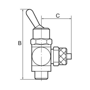2/2-Wege-Kipphebelventil, beidseitig, Gew.anschluss G 1/8,G1/8IG