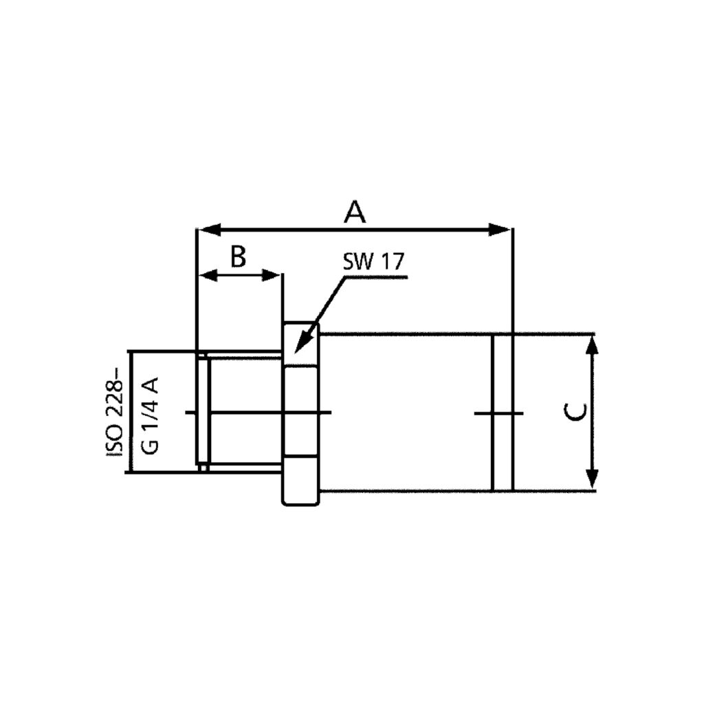 Druckreduzierventil, G 1/4 innen/außen, Einstelldruck 2,0 bar