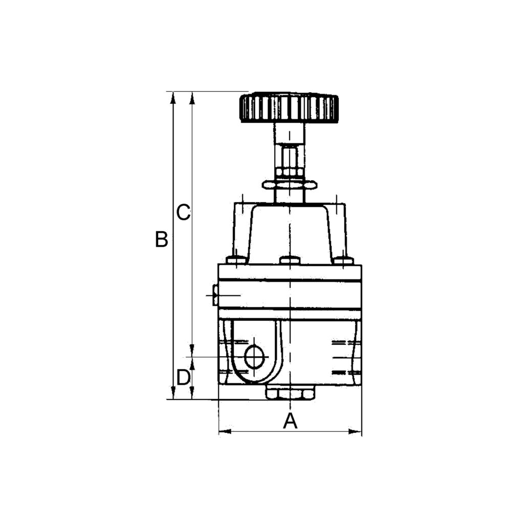 Präzisionsdruckregler ohne Mano, G 1/4, Regelbereich 0,05 - 2 bar