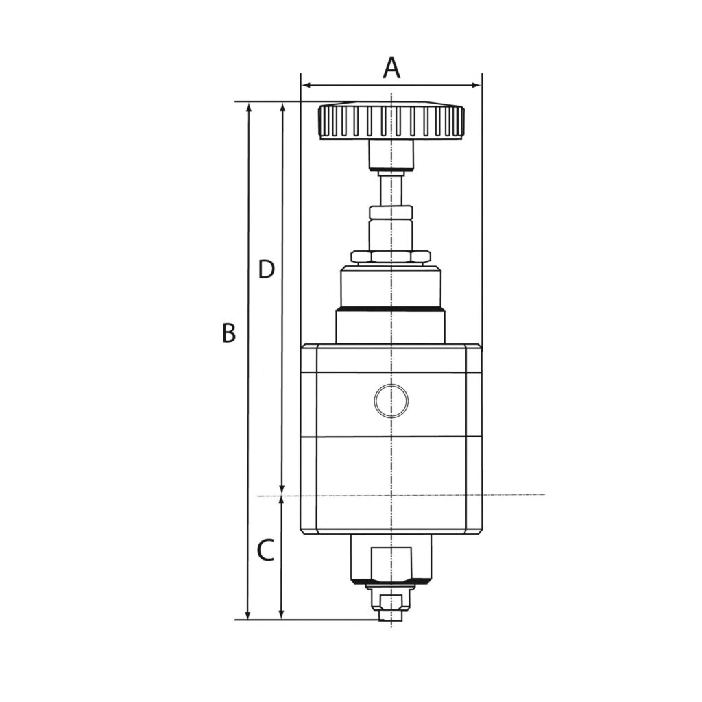 Präzisionsdruckregler ohne Mano, G 1/4, Regelbereich 0,05 - 8 bar