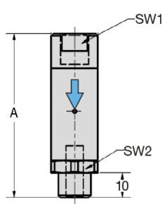 Inline-Druckregler, IG/AG, mit Sekundärentlüftung, G 1/4, 2 bar