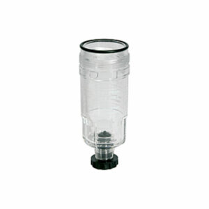 Polycarbonatbehälter, inkl. NBR-O-Ring 30x2, halbautom. Ablass