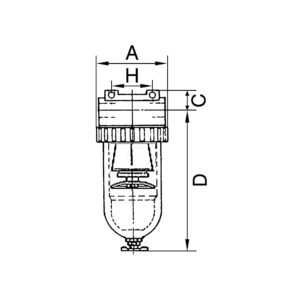 Filter »Standard«, mit Polycarbonatbehälter, 5 µm, BG 1, G 1/4