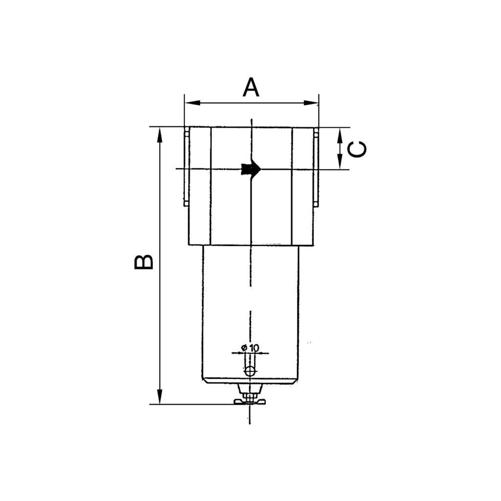 Filter für hohe Drücke bis 40 bar, mit Handablassventil, G 3/8