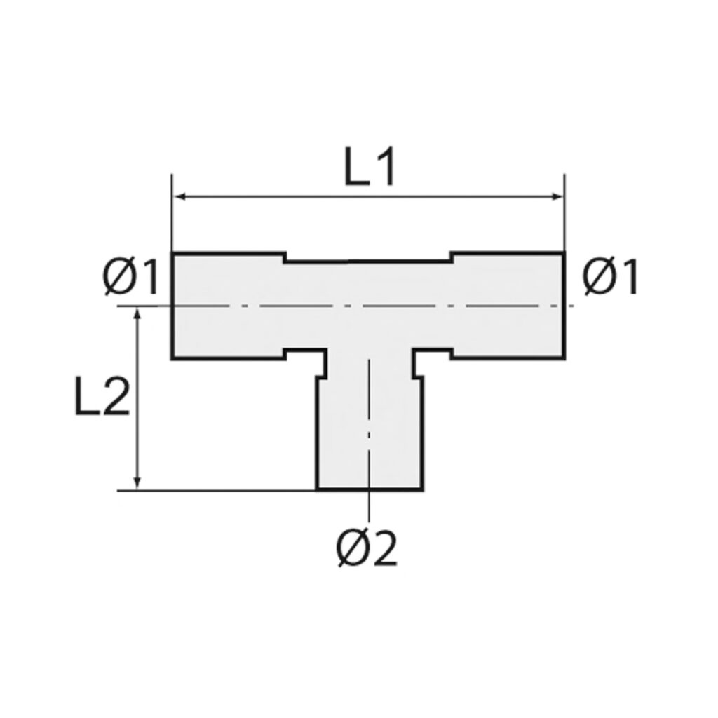 T-Reduzierverbinder POM, für Schlauch-Ø1 18, für Schlauch-Ø2 15
