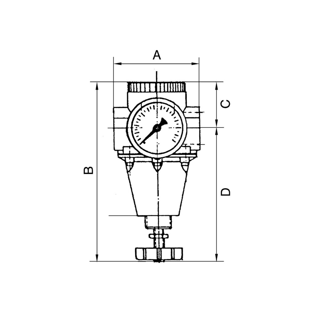 Konstant-Druckregler inkl. Manometer, BG 1, G 3/8, 0,5 - 6 bar