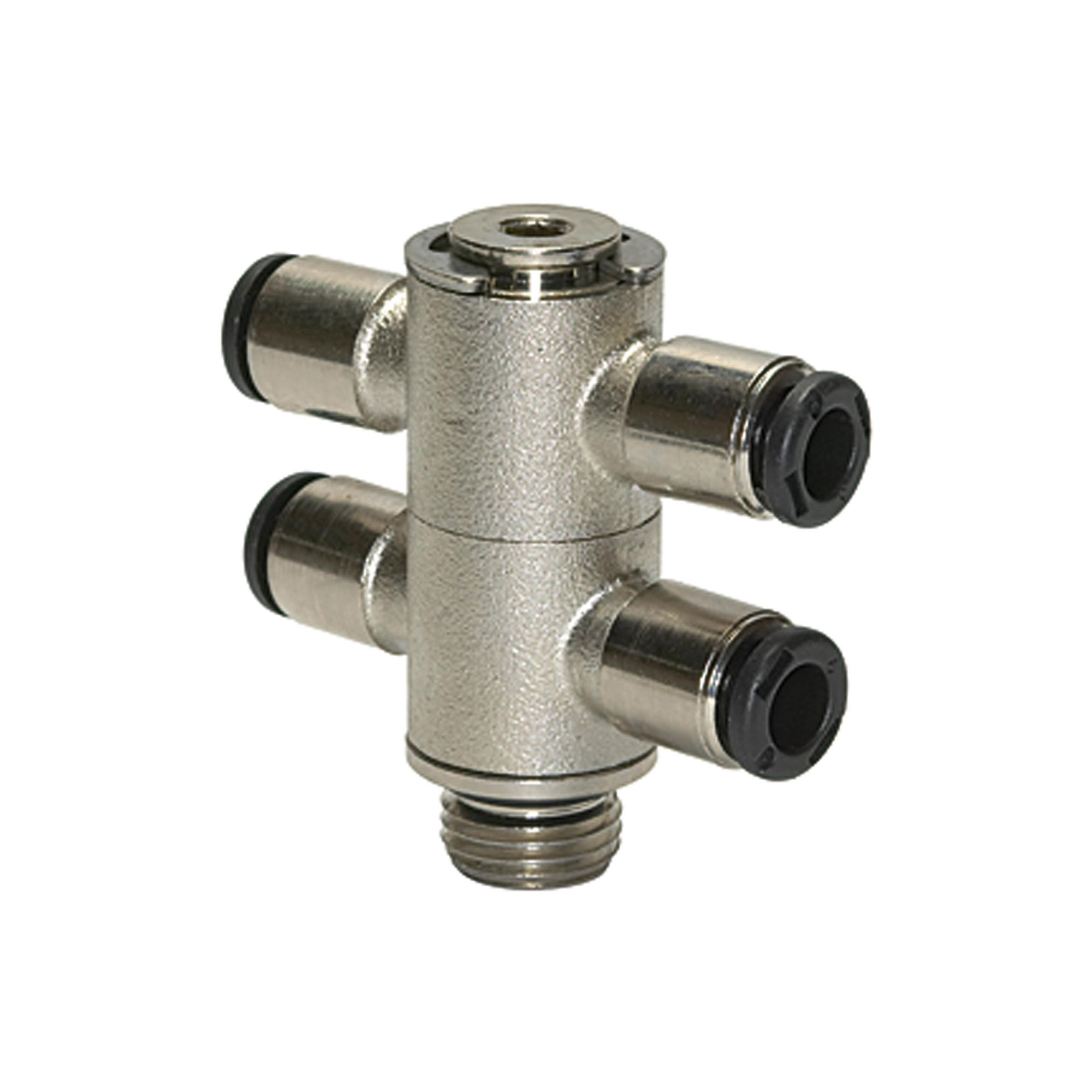 T-Mehrfachverteiler 4-fach »click-clock«, drehbar, M5 außen Ø 4mm