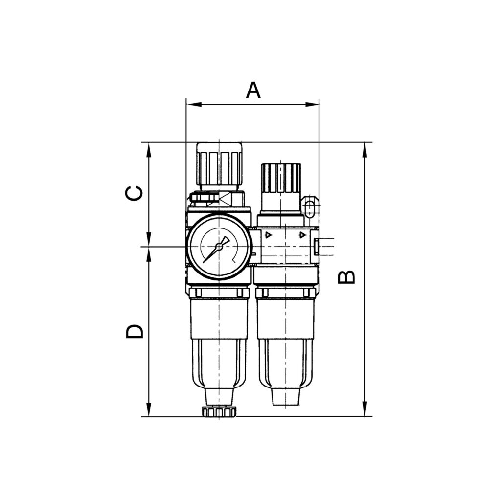 Wartungseinheit 2-tlg. »Standard-mini«, PC-Behälter, BG 0, G 1/8