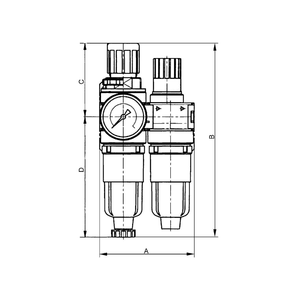 Wartungseinheit 2-tlg. »multifix-mini«, mit PC-Behälter, G 1/8