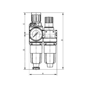 Wartungseinheit 2-tlg. »multifix-mini«, mit PC-Behälter, G 1/8