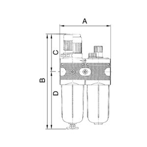 Wartungseinheit 2-tlg. »multifix«, mit PC-Behälter, BG 1, G 1/4
