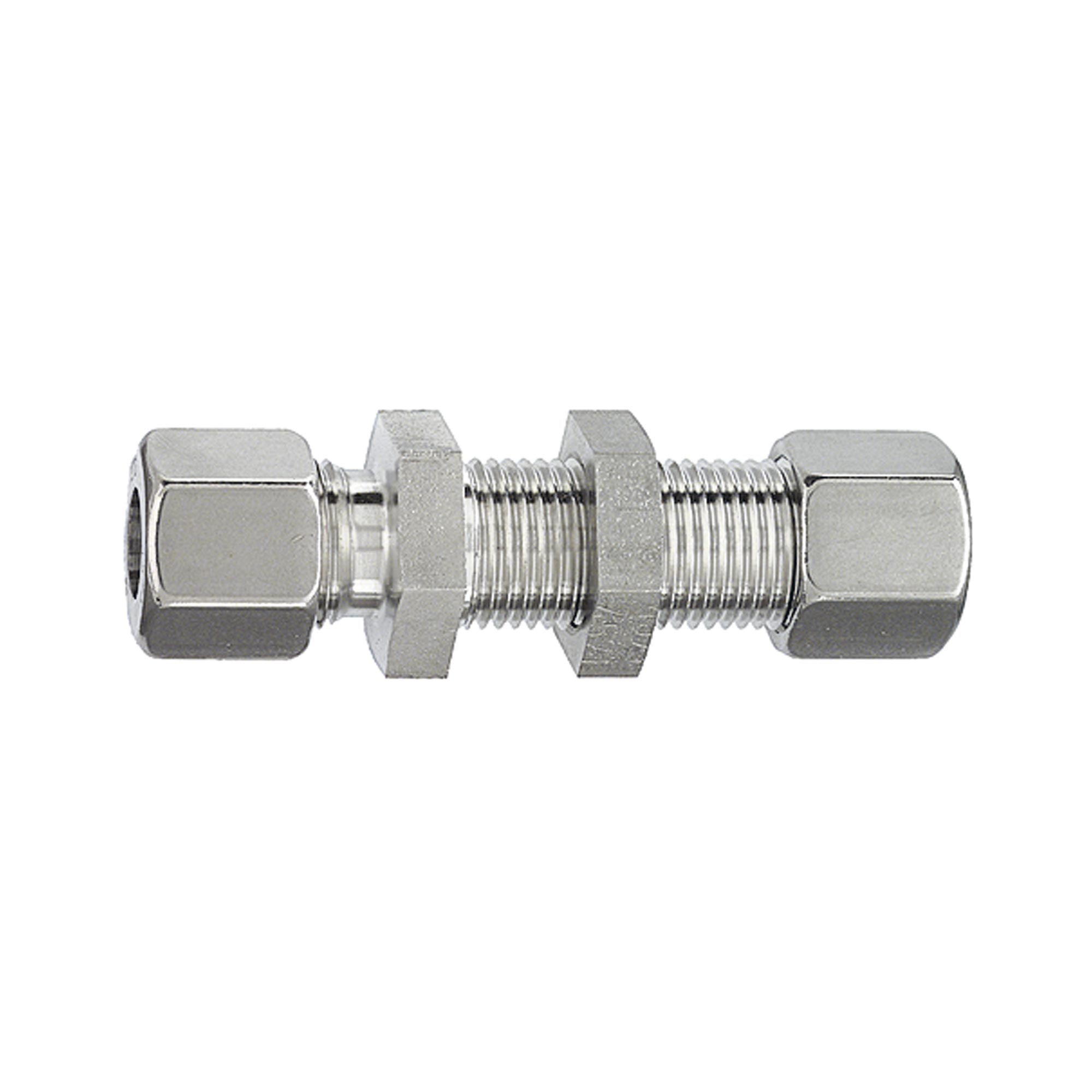 Gerade Schottverschraubung, Rohr-Außen-Ø 6 mm, Edelstahl 1.4571