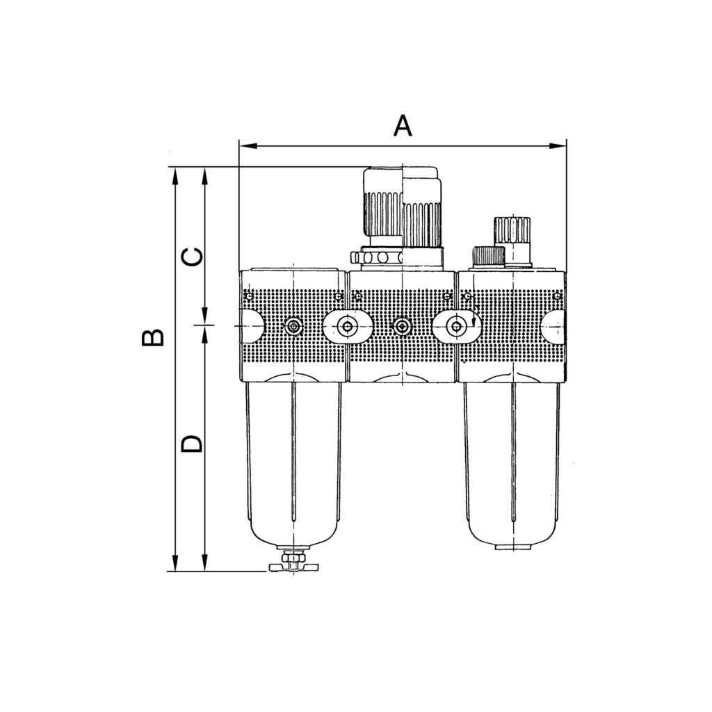 Wartungseinheit 3-tlg. »multifix«, mit PC-Behälter, BG 1, G 1/4