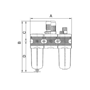 Wartungseinheit 3-tlg. »multifix«, mit PC-Behälter, BG 1, G 1/4
