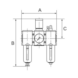 Wartungseinheit 3-tlg. »FUTURA«, PC, BG 1, G 1/4, 0,1 - 1 bar, HA