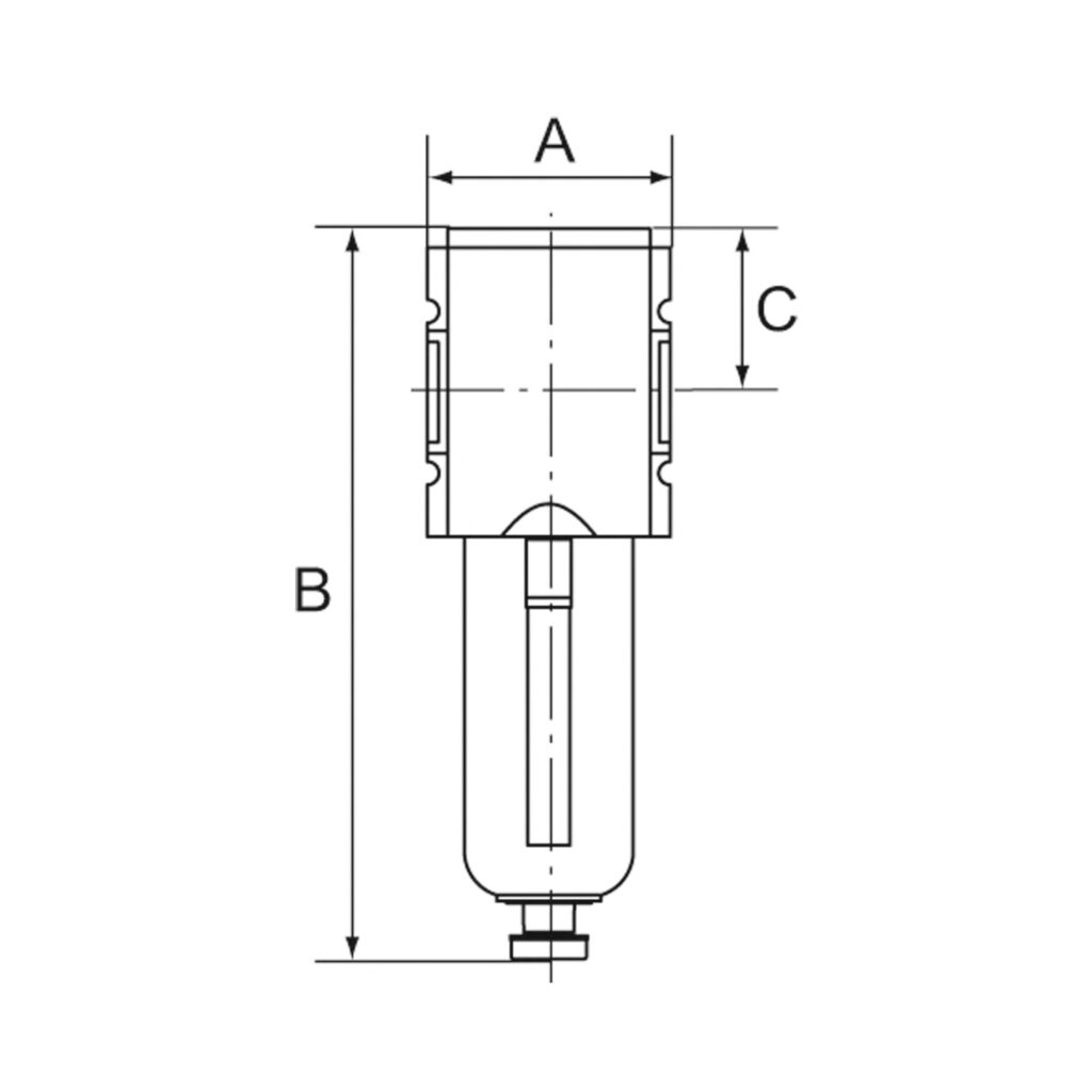 Filter »FUTURA« mit PC-Behälter, Schutzkorb, 5 µm, BG1, G 1/4, HA