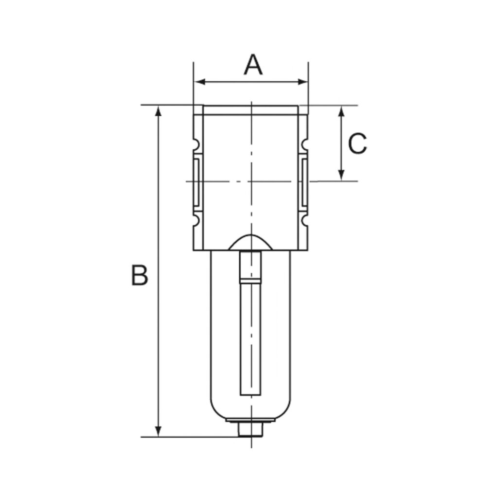 Aktivkohlefilter »FUTURA«, PC-Behälter u. Schutzkorb, BG 1, G 1/4