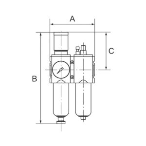 WE 2-tlg. »FUTURA-mini«, PC-Beh., Standardmano, G 1/4, 0,1-4, HA