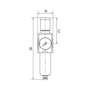 Filterregler »FUTURA-mini«, PC-Beh., Stand.mano, HA, G 1/4, 0,1-4