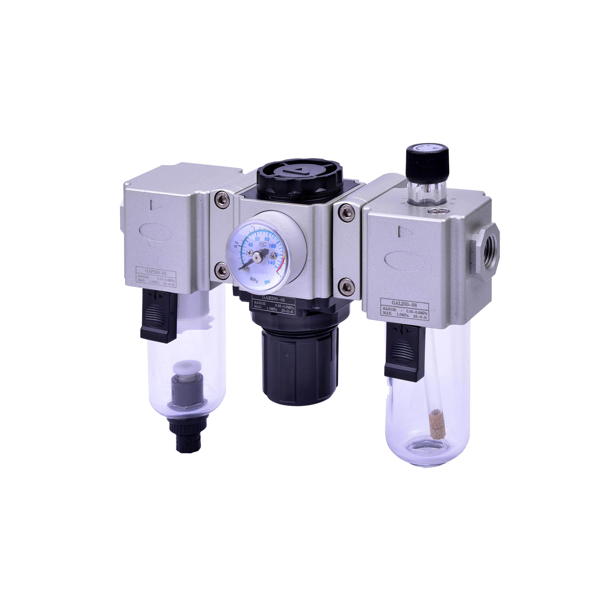 Wartungseinheit 3-tlg. »GA-mini«, PC, BG 200, G1/8, 1,5-9 bar, HA