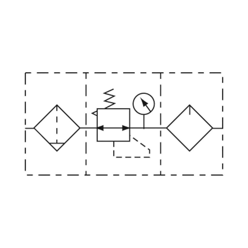 Wartungseinheit 3-tlg. »GA«, PC-Beh., BG 300, G1/4, 1,5-9 bar, HA