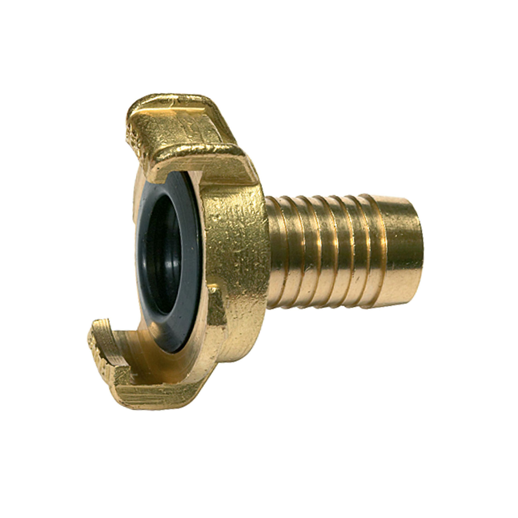 GEKA-Schlauchstück, starr, Messing blank, Anschluss LW 10