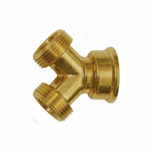 GEKA-Abzweigstück, Messing blank, 1x G 3/4 IG, 2x G 3/4 AG