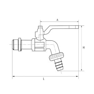 Kugelauslaufhahn, Messing vernickelt, G 3/8 AG, DN 10
