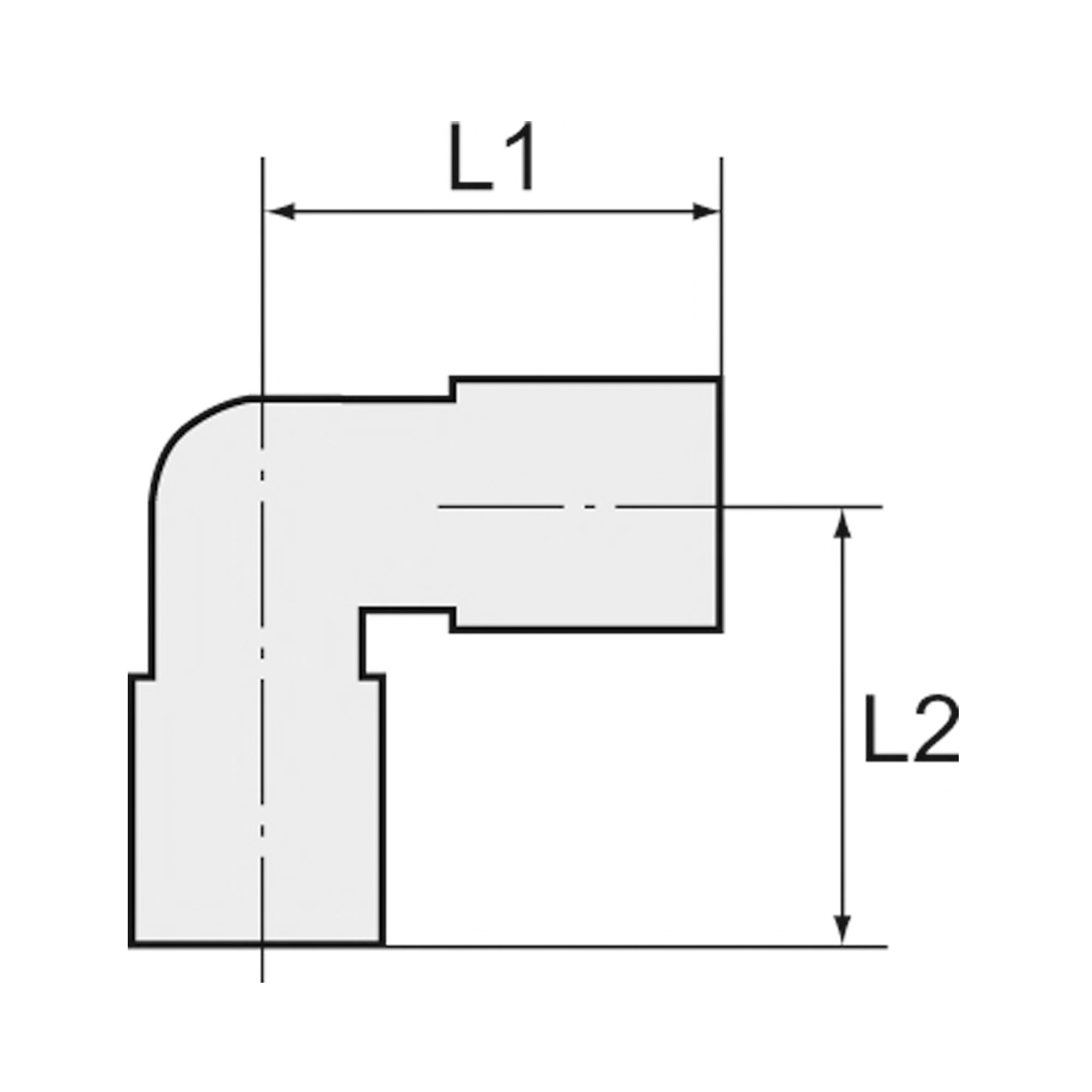 Einsteck-Winkelverbinder PP, Stutzen 32 mm, Schlauch-Außen-Ø 32