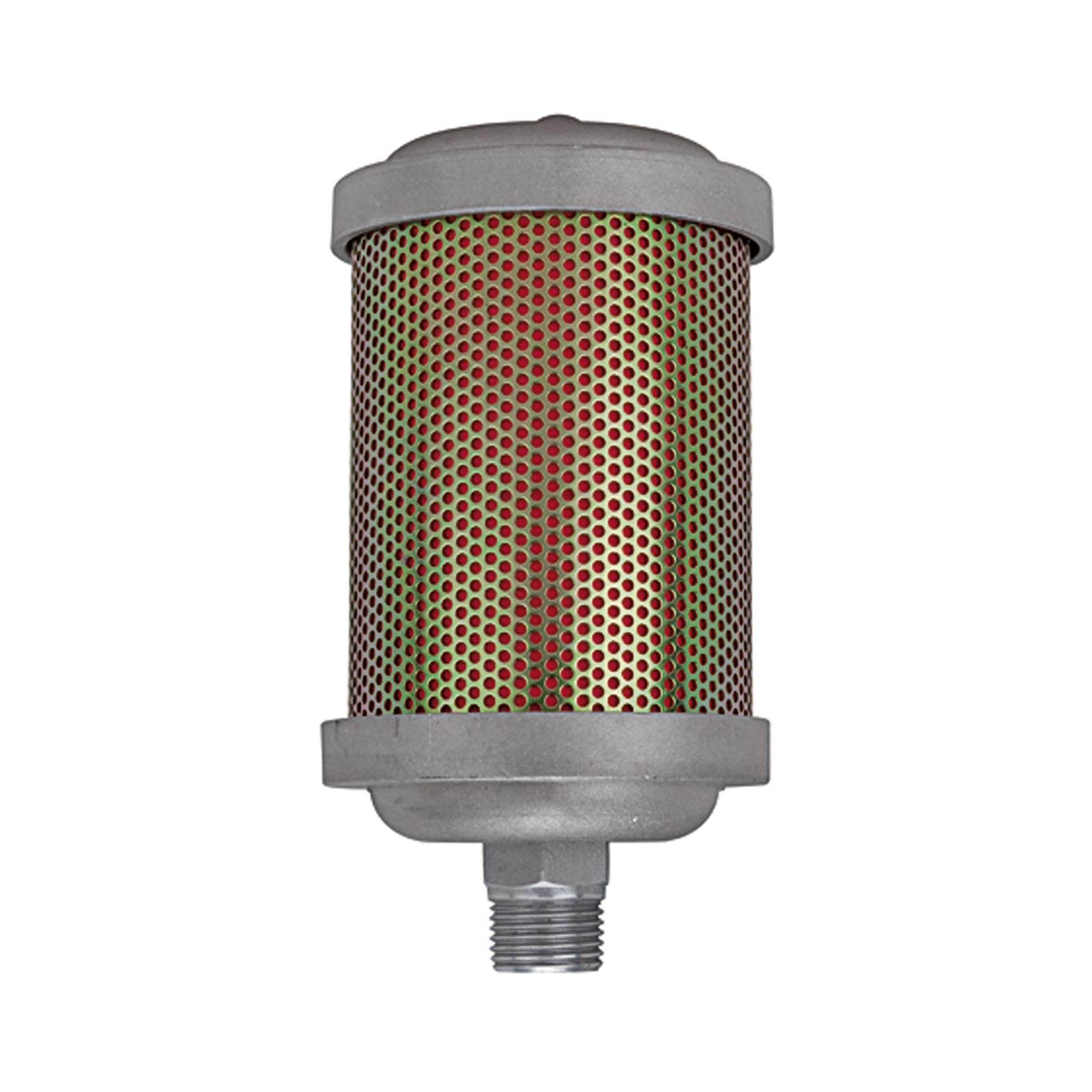 Hochleistungsschalldämpfer, Alu, Lochblech Stahl verzinkt, G 1/8