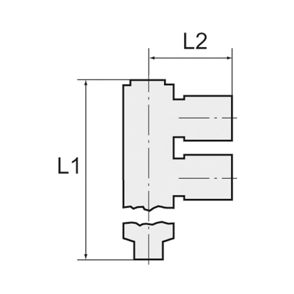 L-Mehrfachverteiler 2-fach »click-clock«, drehbar, M5 außen Ø 4mm