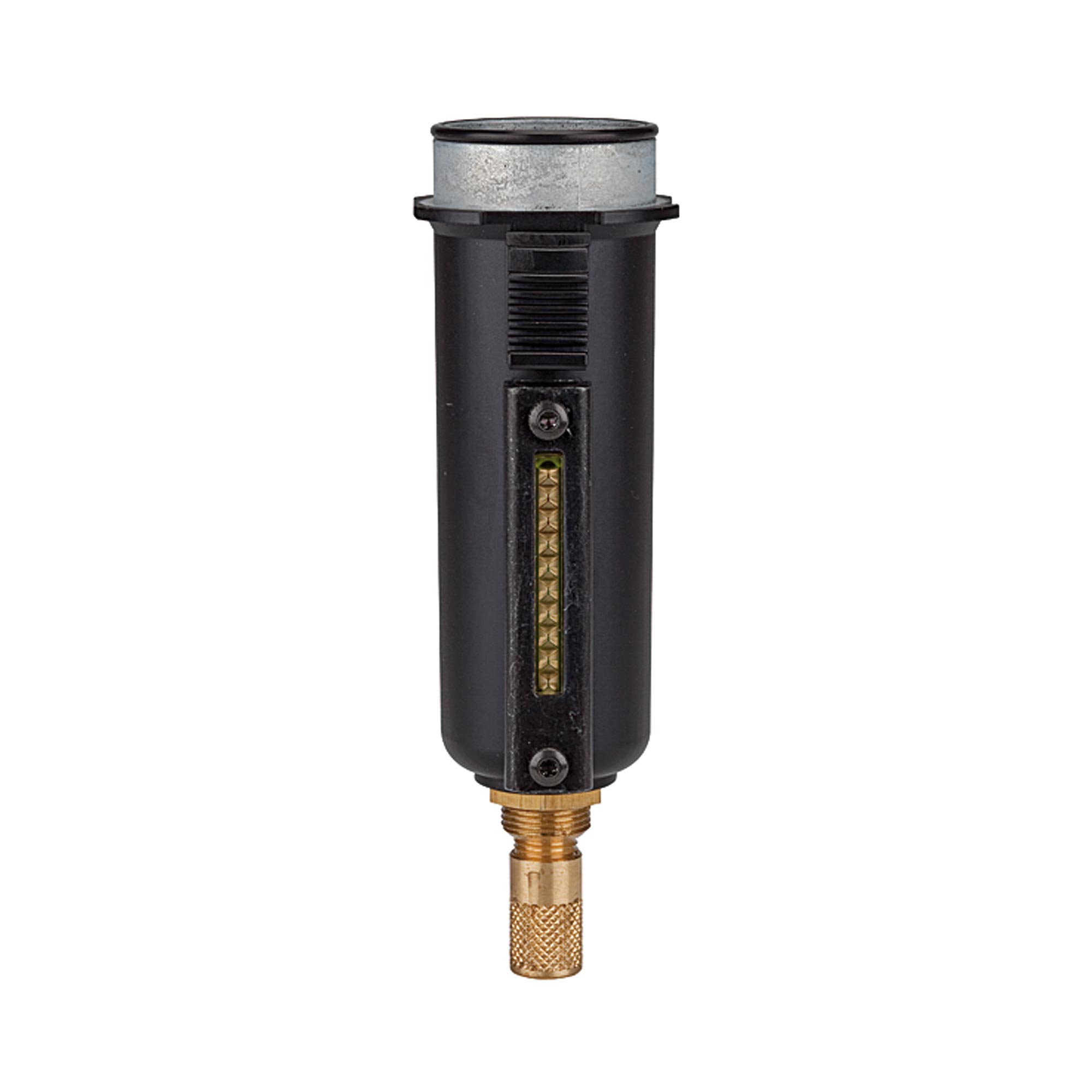 Metallbehälter mit Sichtrohr, inkl. O-Ring, mit autom. Ablass BG1