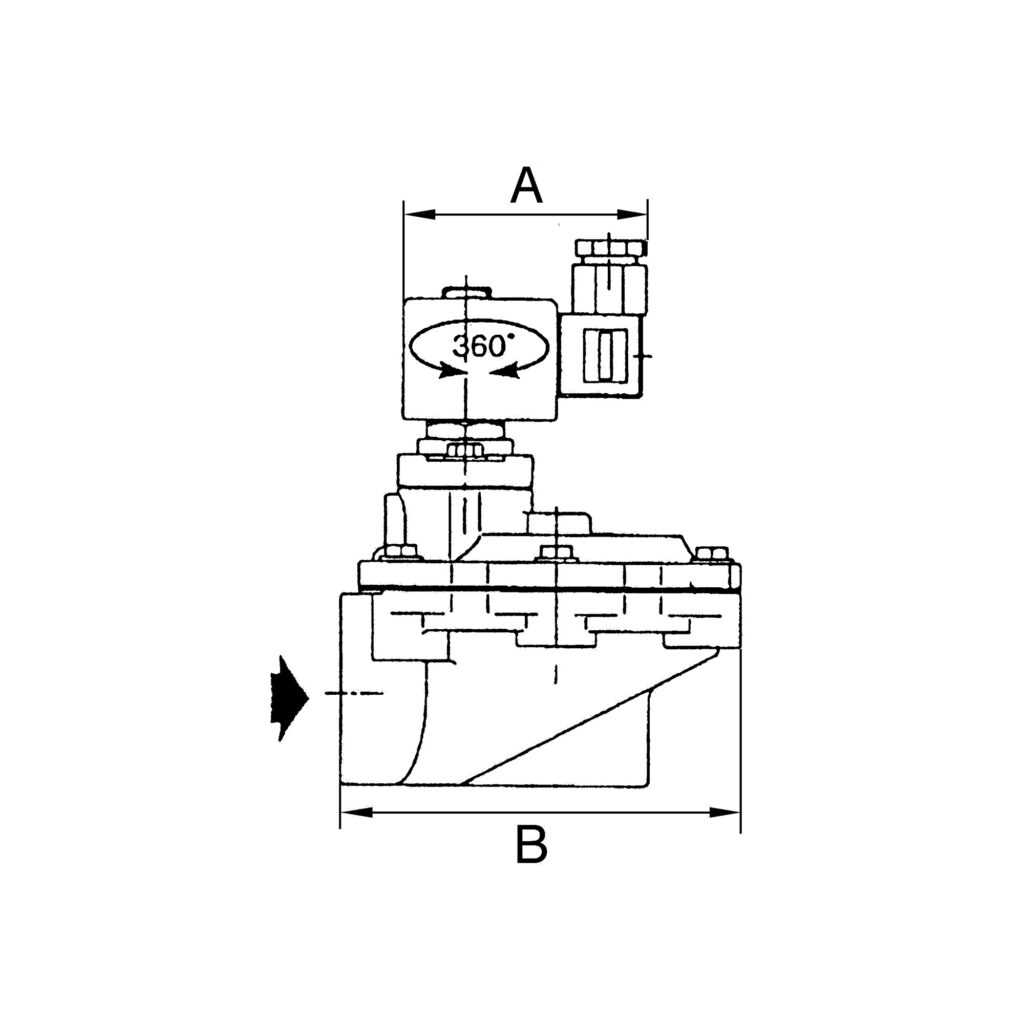 Impulsmembranventil, NC, 230V, 50/60 Hz int. Vorsteuerung, G3/4
