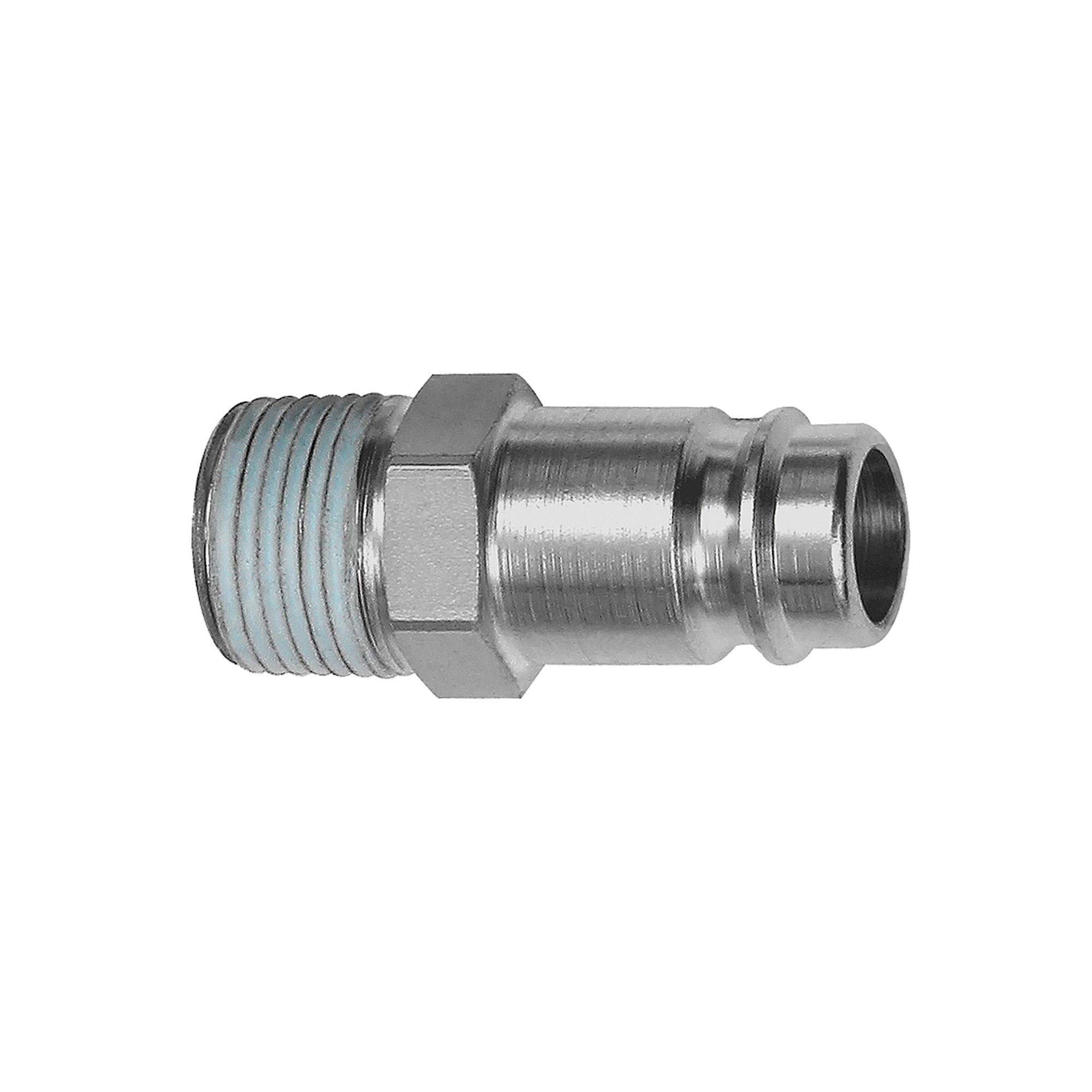 Nippel, NW 10, Stahl gehärtet/vern., R 1/4 AG PTFE beschichtet