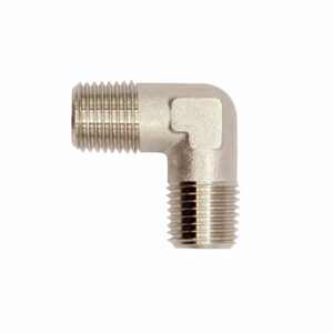 Winkelstück, außen/außen, M5, SW 9, Messing vernickelt