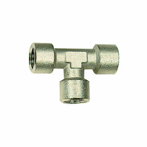 T-Stück, innen/innen/innen, M5, SW 9, Messing vernickelt