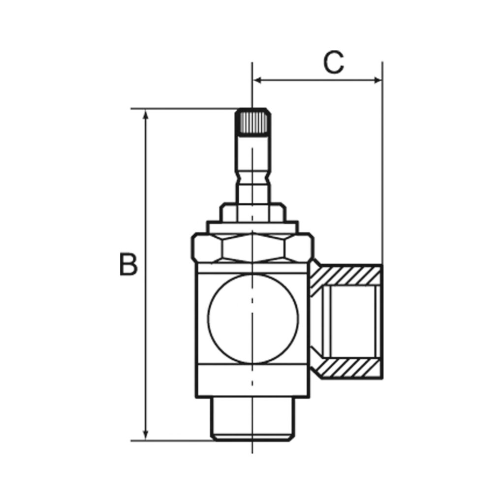 Drosselventil, beidseitige Drosselung (B), M5 IG, M5