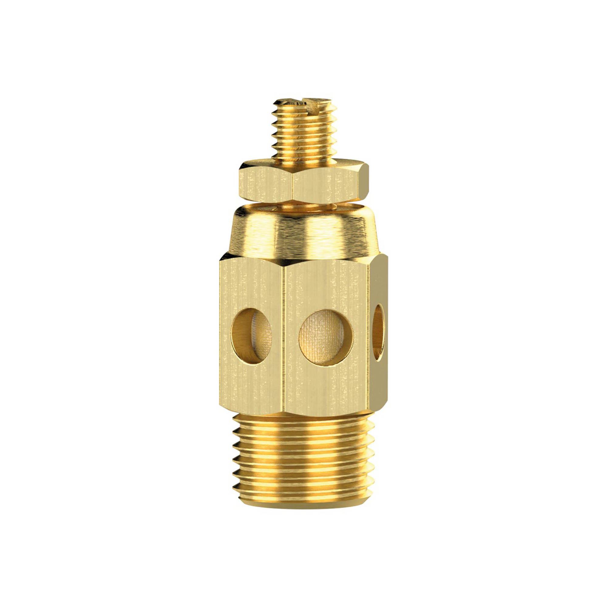 Schalldämpfer, Bronce gesintert, Messing-Gehäuse,einstellbar,G1/8