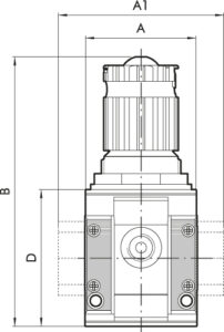 Druckregler »SYNTESI«, BG1, ohne Buchsen, 0…2 bar, o. Mano.