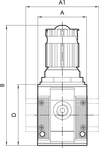 Druckregler »SYNTESI«, BG1, ohne Buchsen, 0…2 bar, o. Mano.