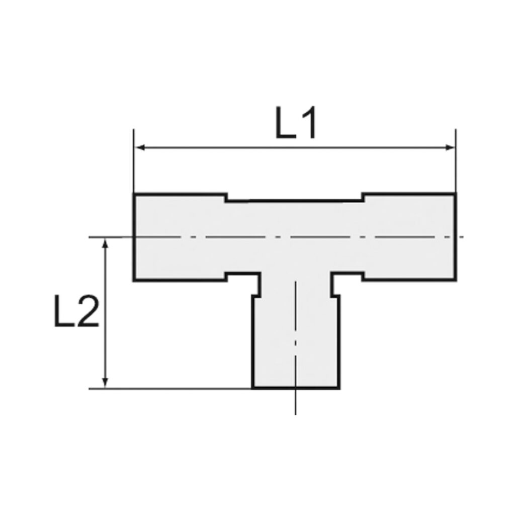 T-Verteiler, 3 x innen, Rp 1/8, Edelstahl 1.4408