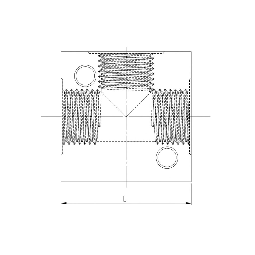 T-Verteiler, anflanschbar, G 1/8 Aluminium, SW 16