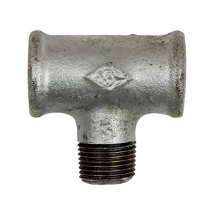 T-Stück 133, IG/AG/IG, Rp 3/8, schwarzer Temperguss feuerverz.