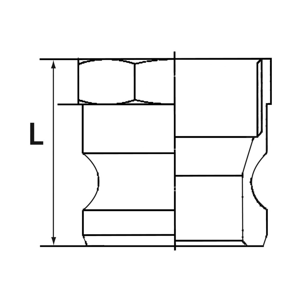 Kamlok-Schnellkupplungsstecker mit IG, Typ A, Alu, G 3/4