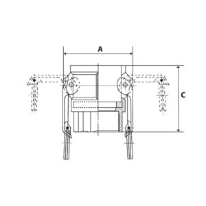 Kamlok-Schnellkupplungsdose mit IG, Typ D, Alu, G 3/4