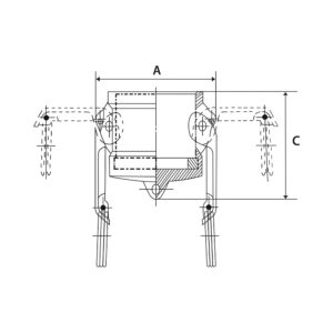 Kamlok-Verschlusskappe, Typ DC, Alu, BG 3/4, für Stecker-Ø 32