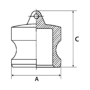 Kamlok-Verschlussstecker, Typ DP, Alu, BG 3/4, Stecker-Ø 32