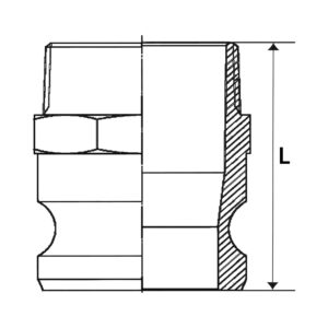 Kamlok-Schnellkupplungsstecker mit AG, Typ F, Alu, R 3/4